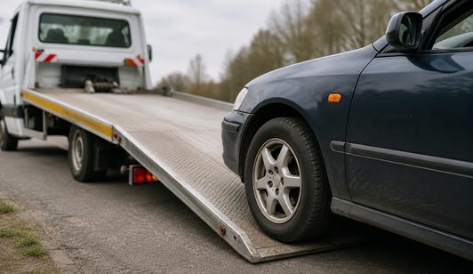 Auto ohne TÜV wird kostenlos per Abschleppwagen abgeholt